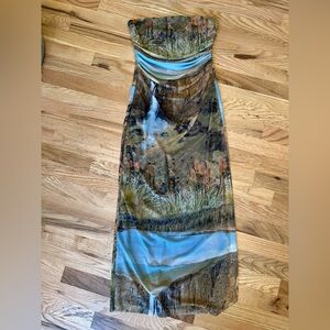 Zara scenic strapless ruched dress